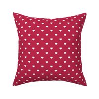 Mini White Love Heart Polka Dots on Viva Magenta