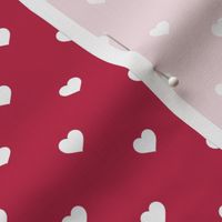 Mini White Love Heart Polka Dots on Viva Magenta