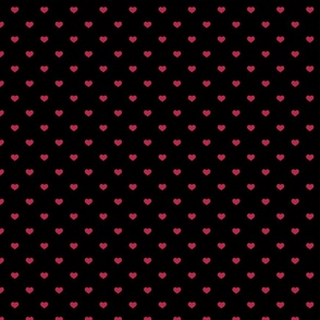 Mini Viva Magenta Love Heart Polka Dots on Black