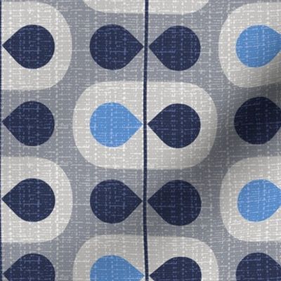 Mod Scandinavian leaves-navy-azure