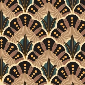 Art Deco Fan Pattern Copper - Large Scale