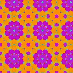 Abstract Florals in Purple and Orange