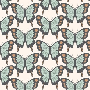 butterflies - aqua and orange
