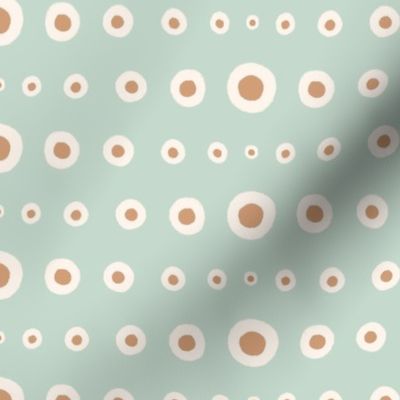 hand drawn dots - aqua and orange