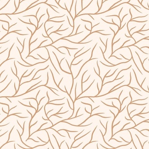 hand drawn flowing vines - orange