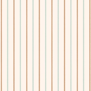 simple hand drawn vertical stripes - aqua and orange