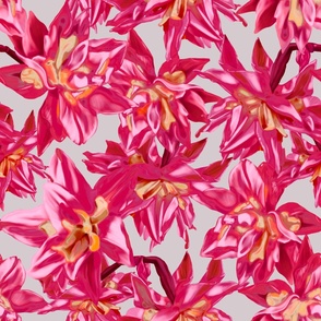 flowers Viva Magenta. Watercolor illustration of red wild flowers. Trendy color 2023. realistic digital paper