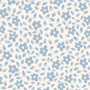  hand drawn ditsy floral - sky blue