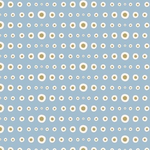 hand drawn dots - blue and olive green