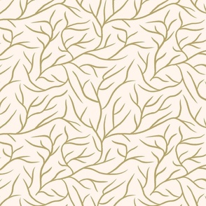 hand drawn flowing vines - olive green