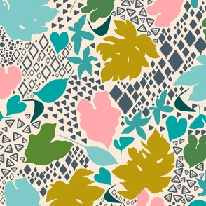 Ethnic Shapes Tropical Leaves C1