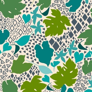 Ethnic Shapes Tropical Leaves cw2