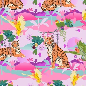 Pink OmbreTiger Jungle Day Dream