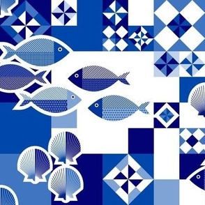 Normal scale • Sea and tiles blue