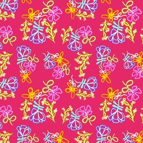 neon floral // med scale // fuchsia
