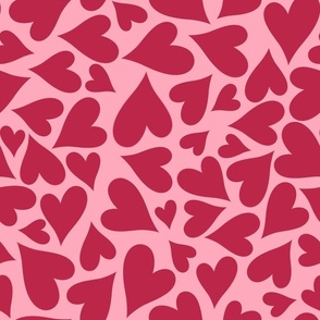 Large Scale Valentine Heart Scatter Viva Magenta on Pink