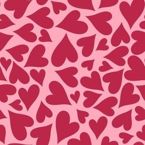 Medium Scale Valentine Heart Scatter Viva Magenta on Pink