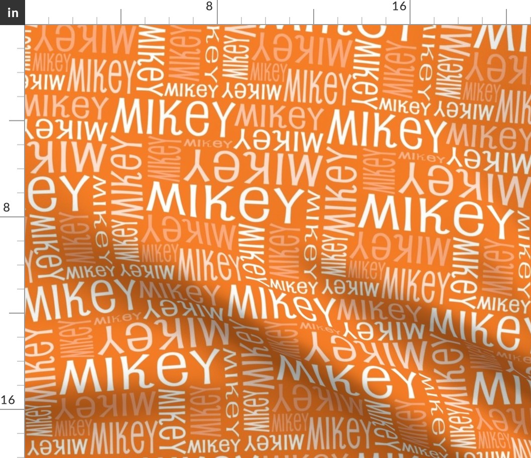 Personalised Name Fabric - Robot Orange