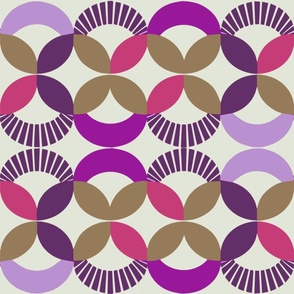 Retro Vintage pink purple  Geometric Shapes Abstract Bauhaus 