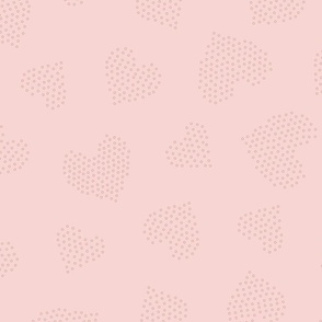 Seamless pattern of bubbles and hearts in pastel tones
