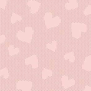 Seamless terracotta hearts and dots pattern