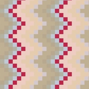 Vertical Zig Zag Pixel Viva Magenta