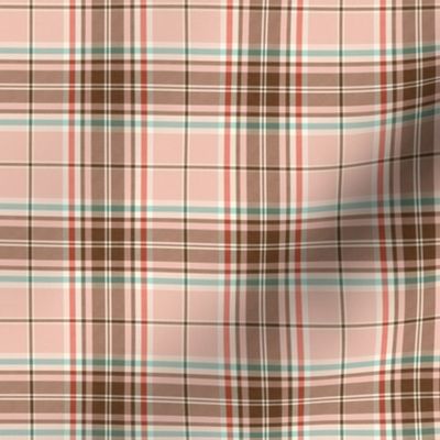 Headmaster Plaid - Pink Chocolate Brown Red Mint Small Scale