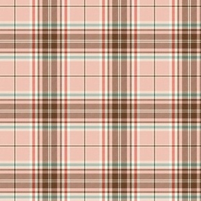 Headmaster Plaid - Pink Chocolate Brown Red Mint Small Scale