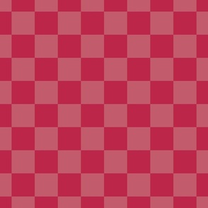 2 inch check Faded Magenta  and Viva Magenta  Check Checkerboard