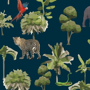 jungle animals and plants