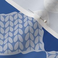 Ogee damask in shades of blue - small Scale