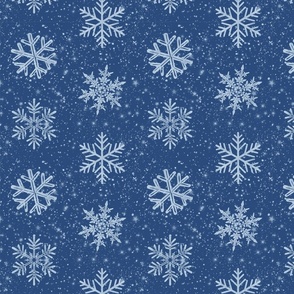 Snowflakes Denim - small scale