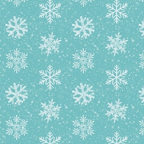 Snowflakes Verdigris - small scale