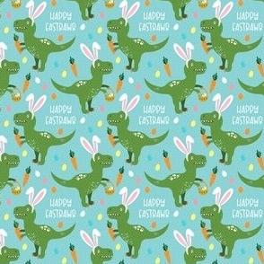 Happy Eastrawr Funny T-rex Easter Spring turquoise small scale