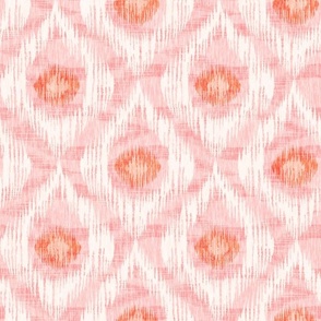 Pink and white ikat pattern