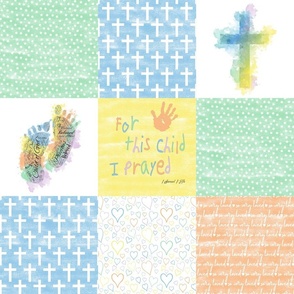 for this child i prayed 1 samuel baby quilt - 6 inch blocks