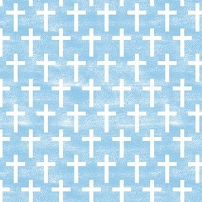 white crosses on blue block coordinate
