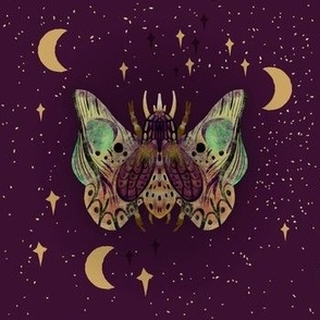Moth fantasy dip dark magenta purple
