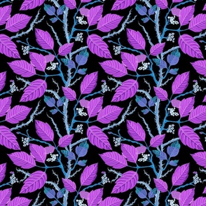 Poison Ivy purple on black 8x8