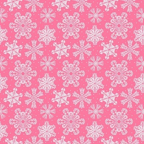 Lacy Snowflakes 6x6 flamingo