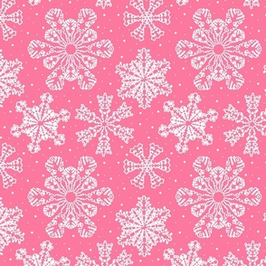 Lacy Snowflakes 10x10 flamingo