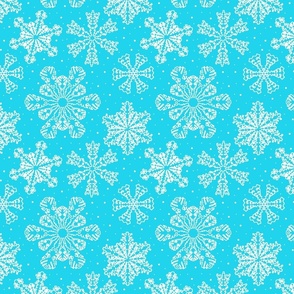 Lacy Snowflakes 8x8 turquoise