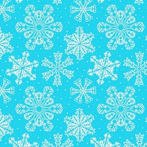 Lacy Snowflakes 10x10 turquoise