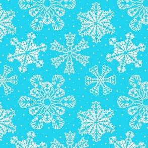 Lacy Snowflakes 12x12 turquoise