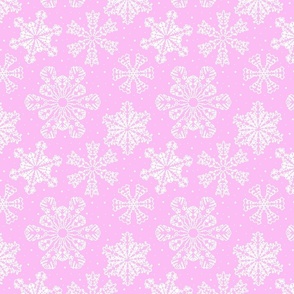 Lacy Snowflakes 8x8 light pink