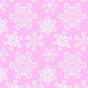 Lacy Snowflakes 10x10 light pink