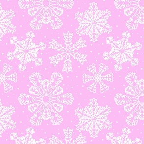 Lacy Snowflakes 12x12 light pink