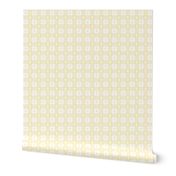 Pastel  Yellow and White Gingham Check with Center Bunny Medallions in Yellow and White