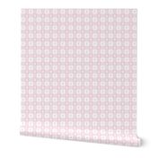 Baby Pink and White Gingham Check with Center Bunny Medallions in Pink and White