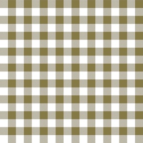 Moss  Green and White Gingham Check